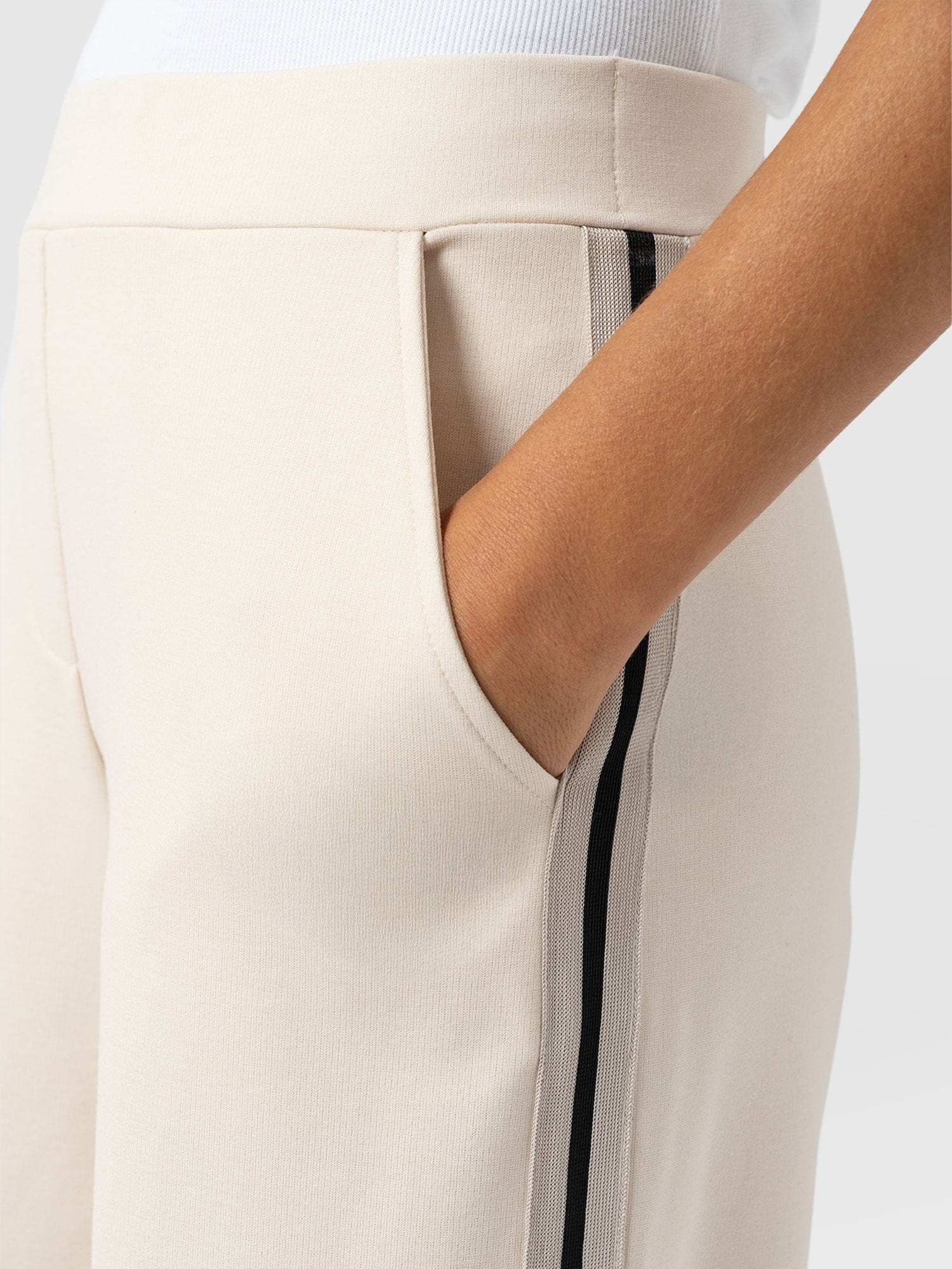 Victory Straight Leg Pant - Cream - Black Stripe