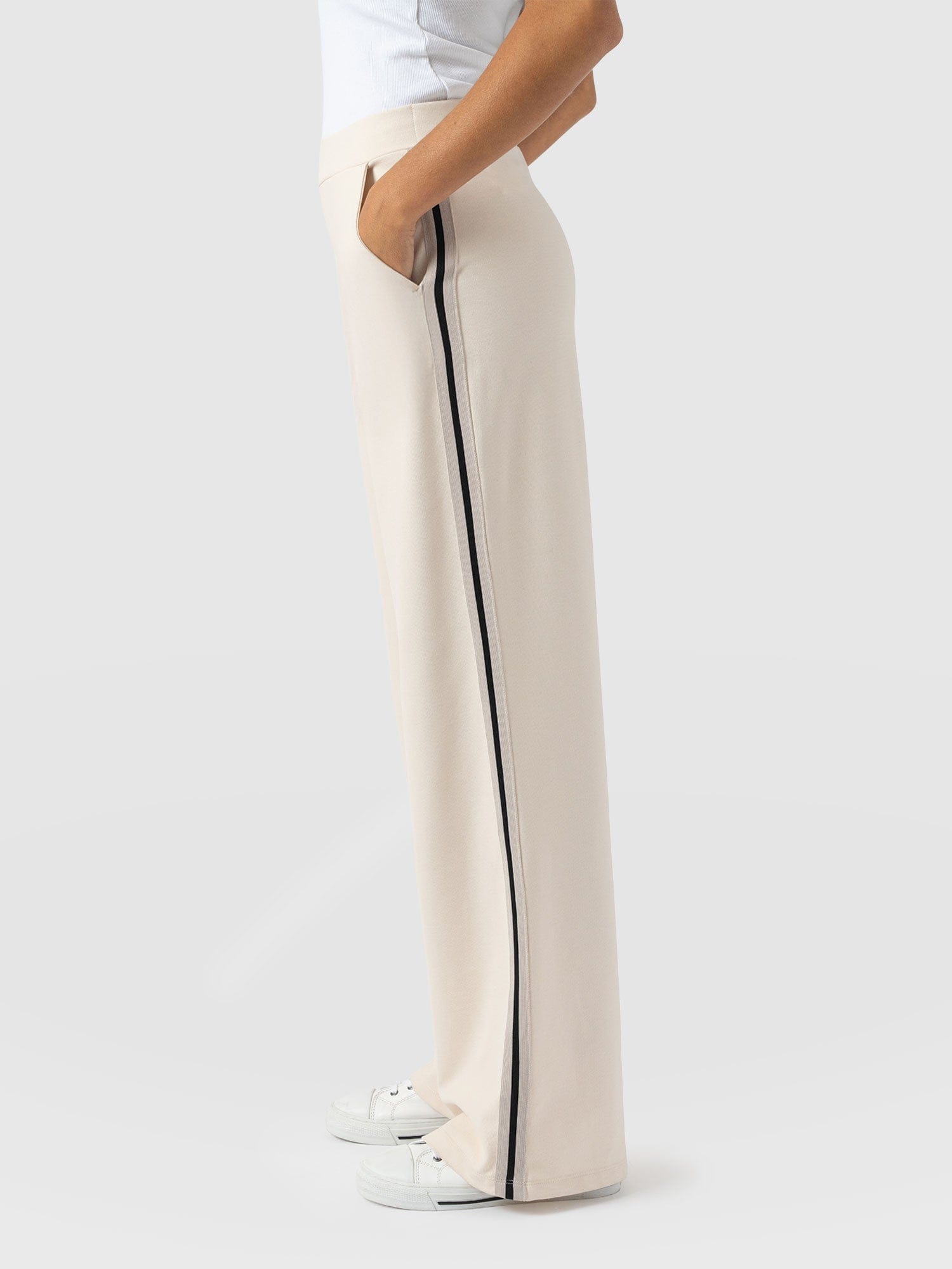 Victory Straight Leg Pant - Cream - Black Stripe