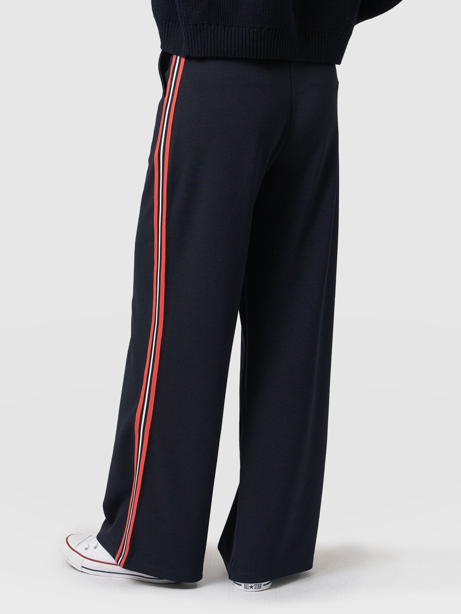 Victory Straight Leg Pant Navy/Red Stripe - Women's Trousers | Saint + Sofia® UK