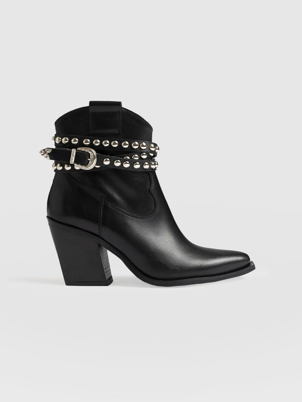 Western Studded Boot - Black