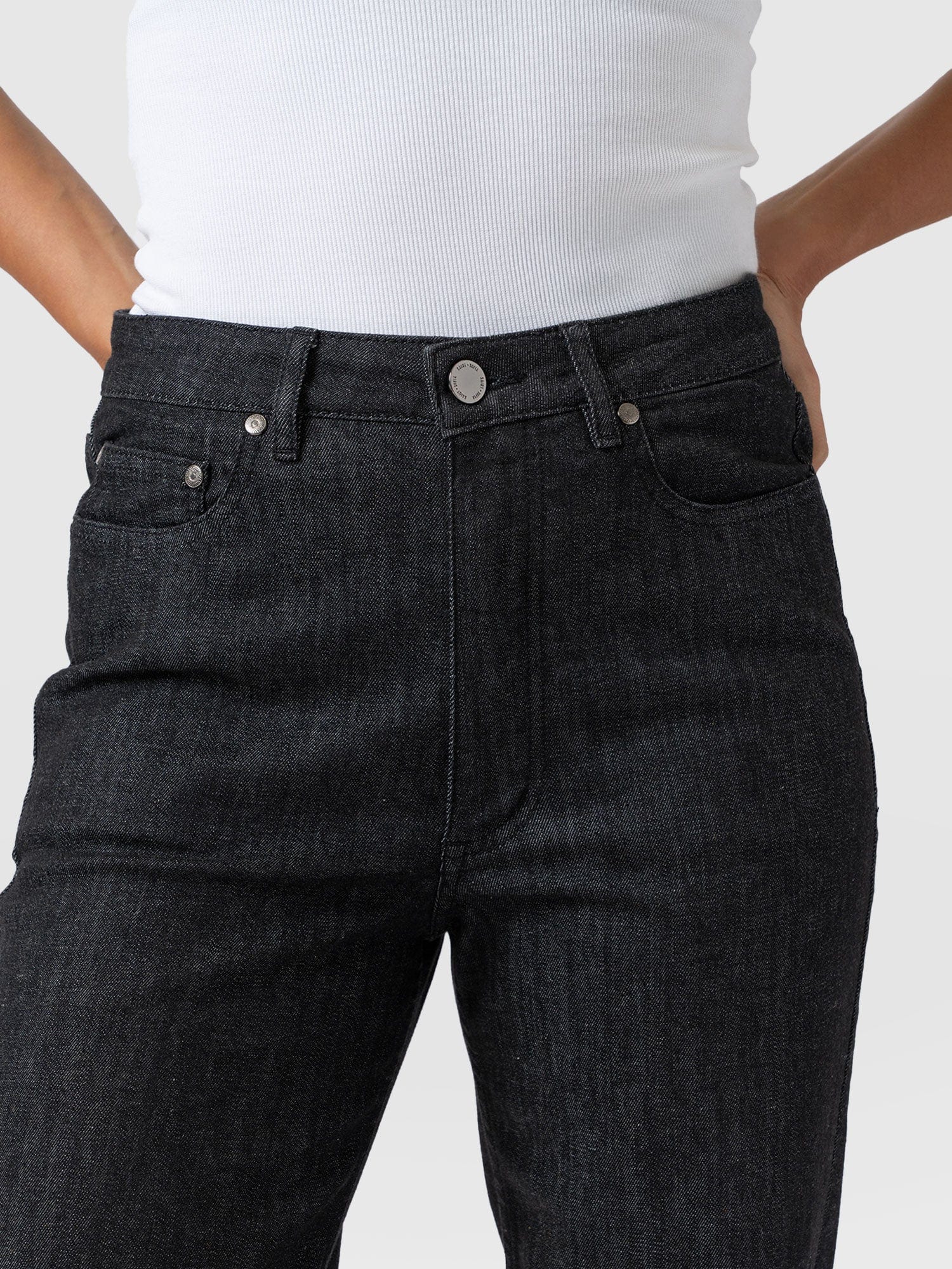 Wide Leg Flare Stretch Jeans Black Wash - Women's Jeans | Saint + Sofia® UK