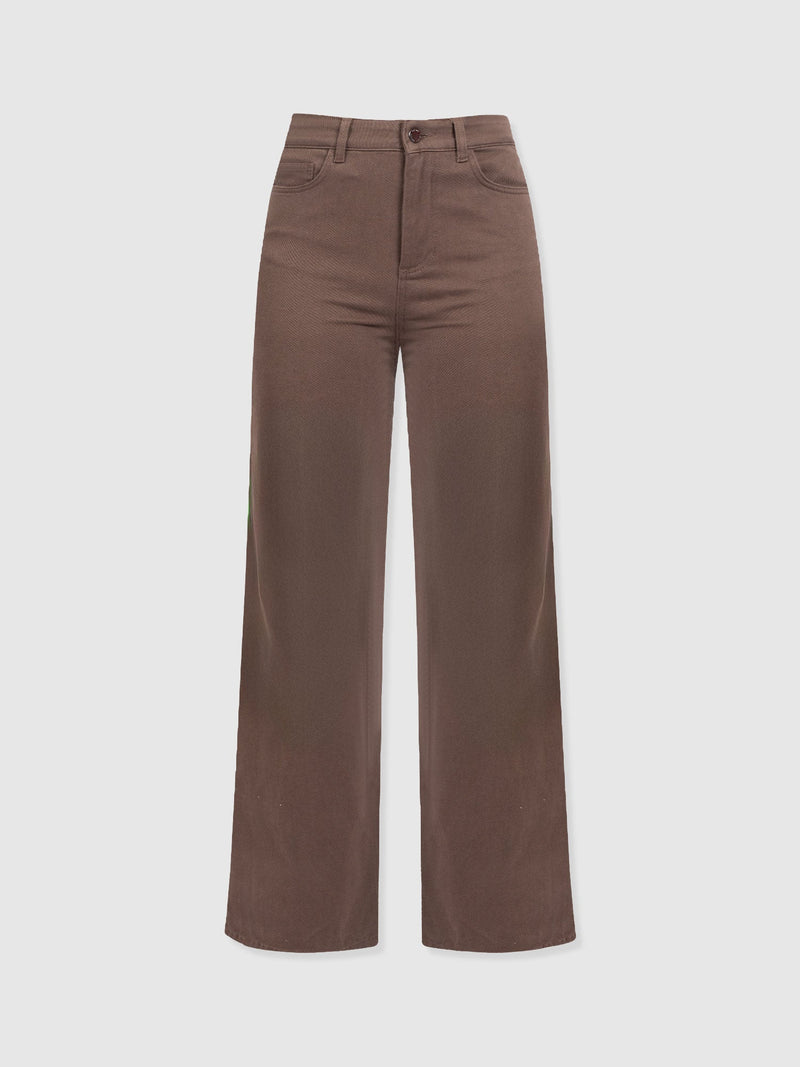 Wide Leg Jean - Brown