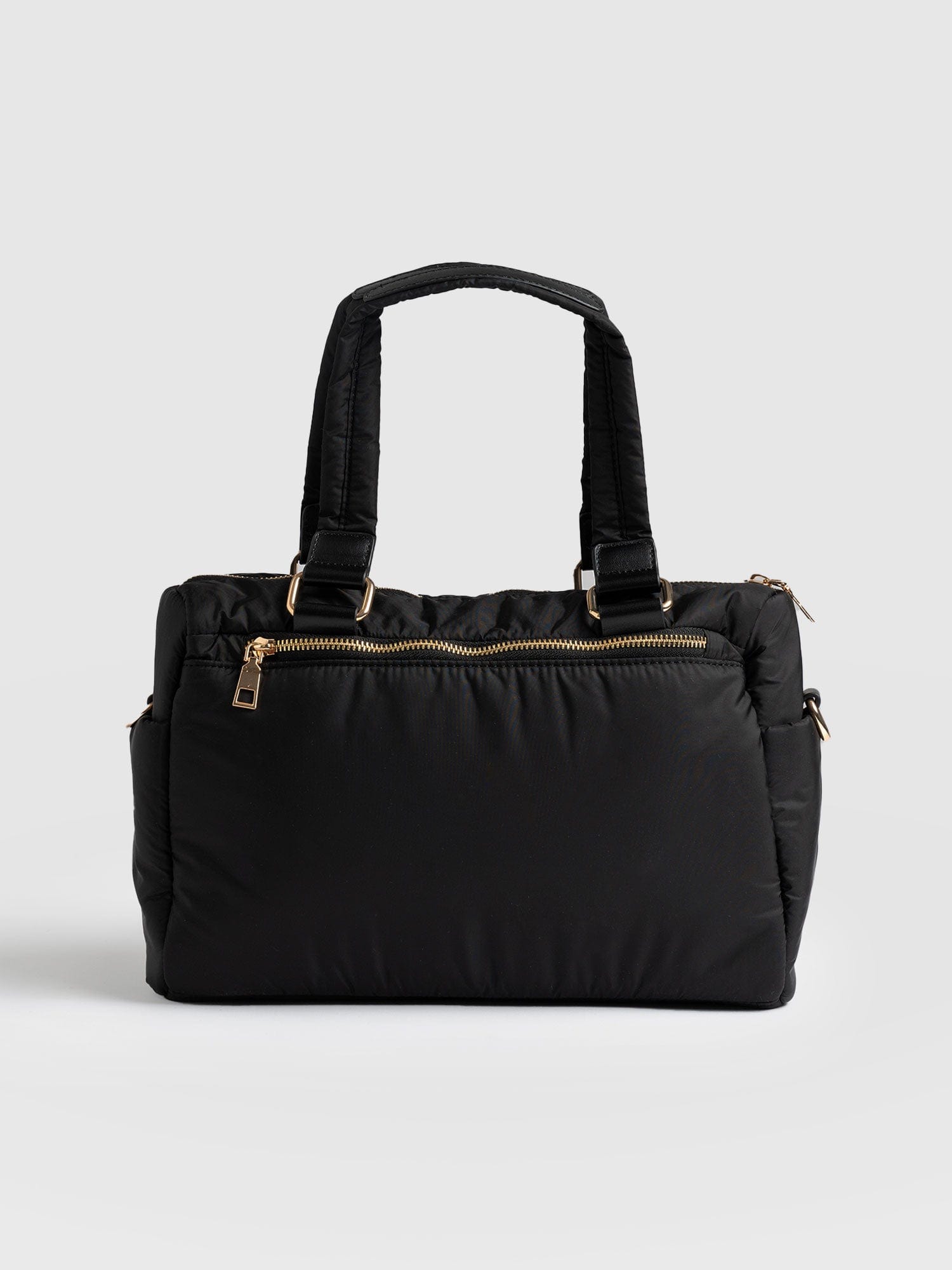 Woven Duffle Bag Black/Grey - Women's Bags | Saint + Sofia® UK