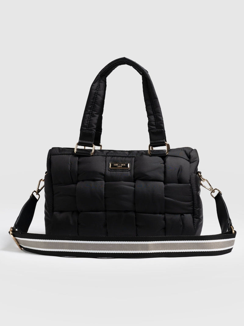 Woven Duffle Bag - Black/Grey