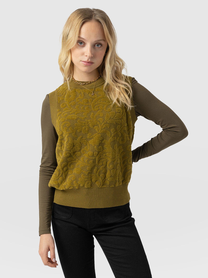 Wren Sleeveless Knit - Olive