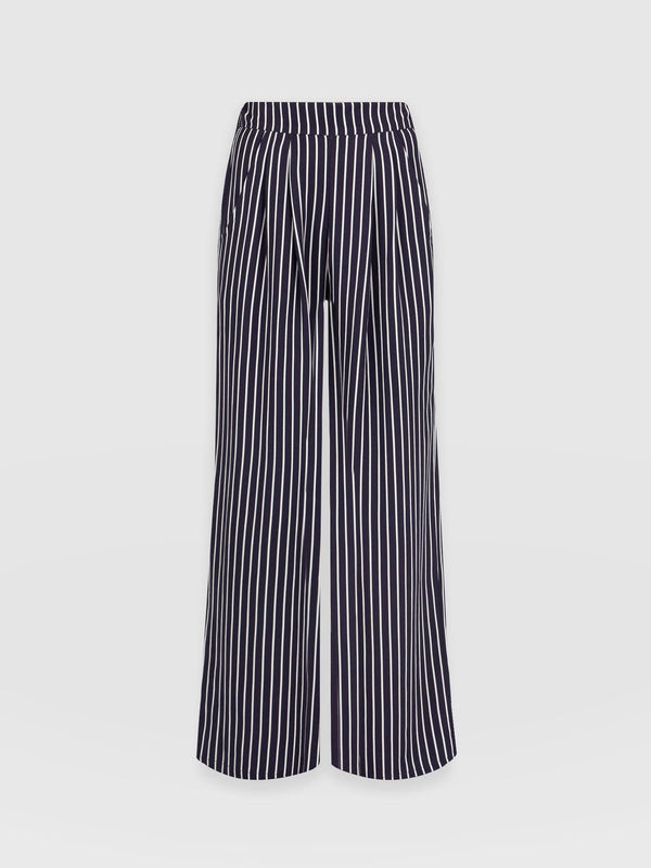 Sloane Pant - Navy Mini Stripe