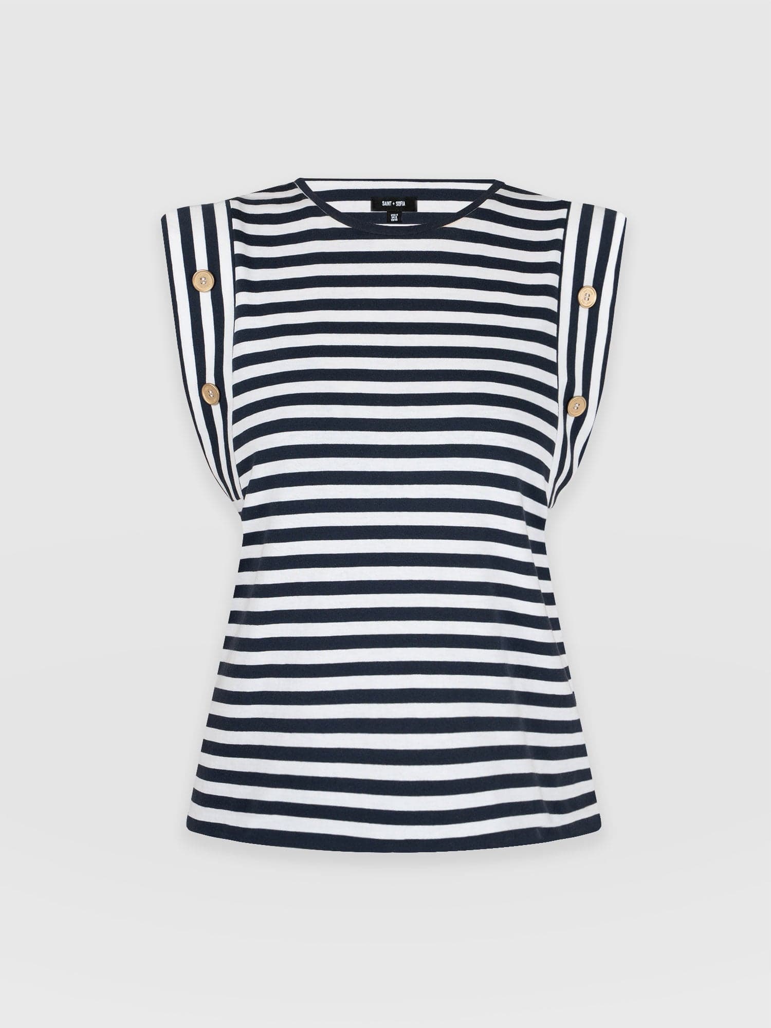 Rowan Tee Navy Stripe - Women's T-Shirts | Saint + Sofia® UK