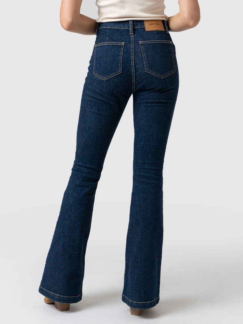 Bowie Stretch Flare Jeans - Mid Blue