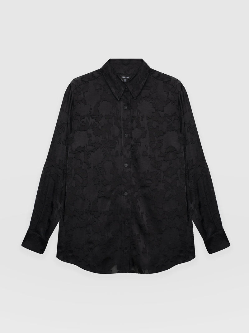 Boyfriend Shirt - Black Burnout