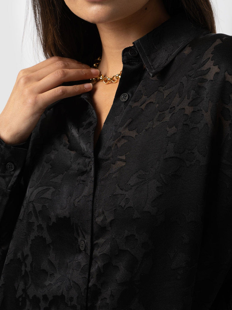 Boyfriend Shirt - Black Burnout