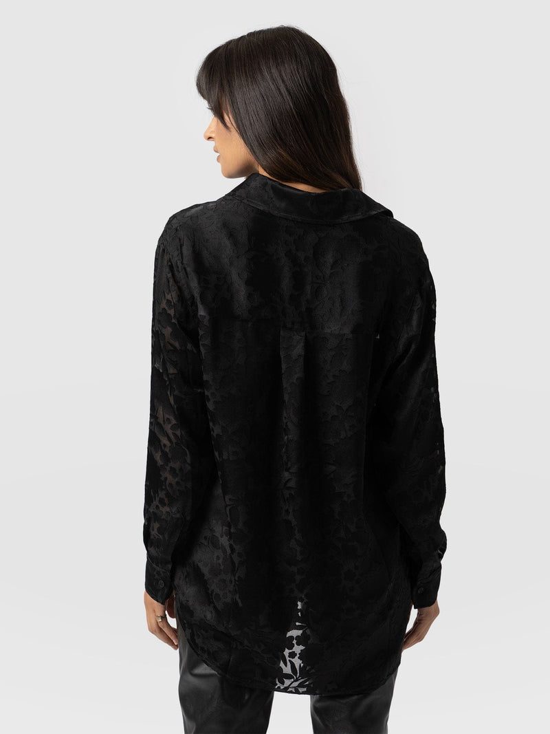 Boyfriend Shirt - Black Burnout