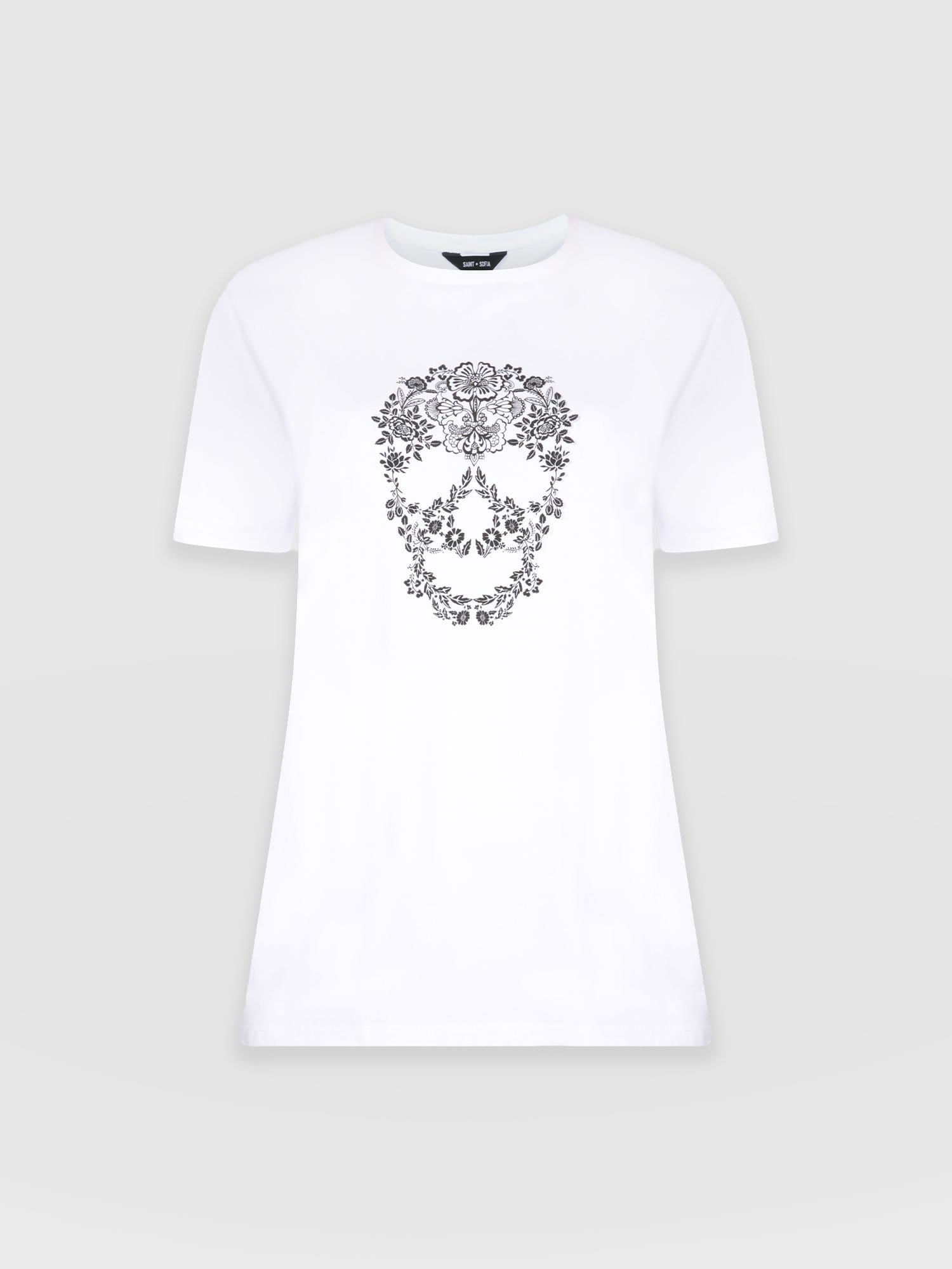 Boyfriend Tee - White Skull