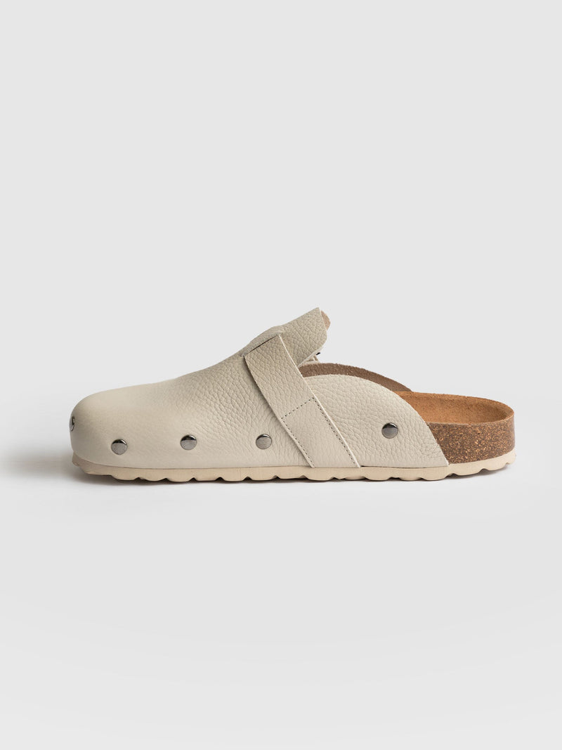 Studded Clogs - Cream