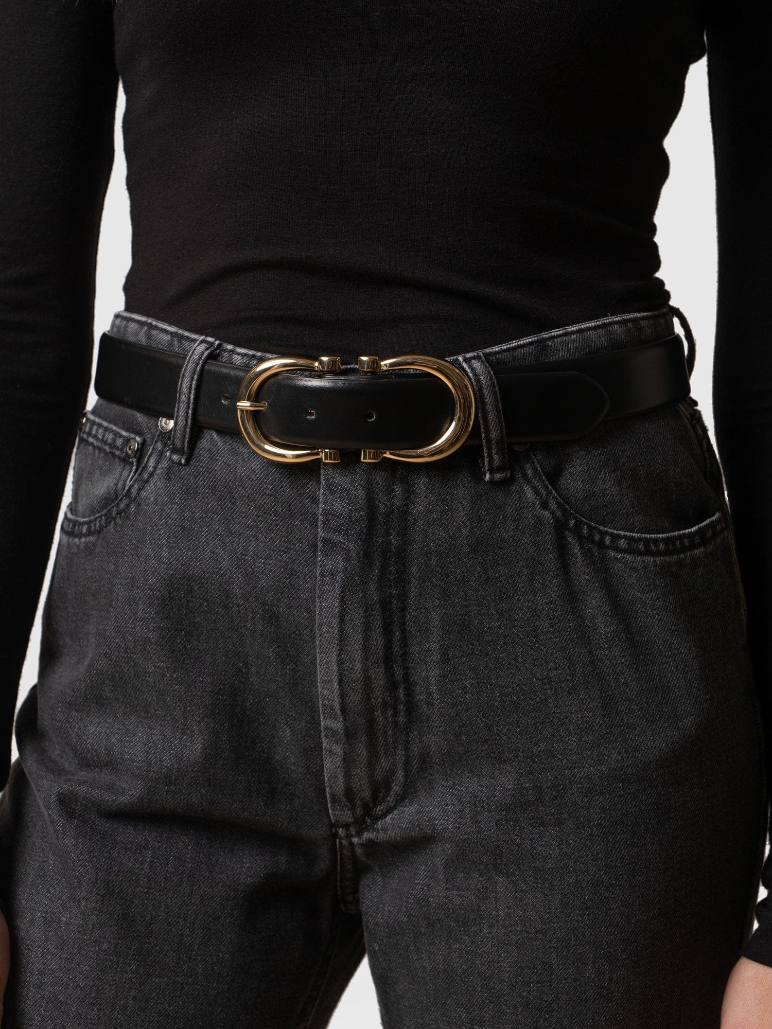 Chelsea Belt Black - Leather Belts | Saint + Sofia® UK