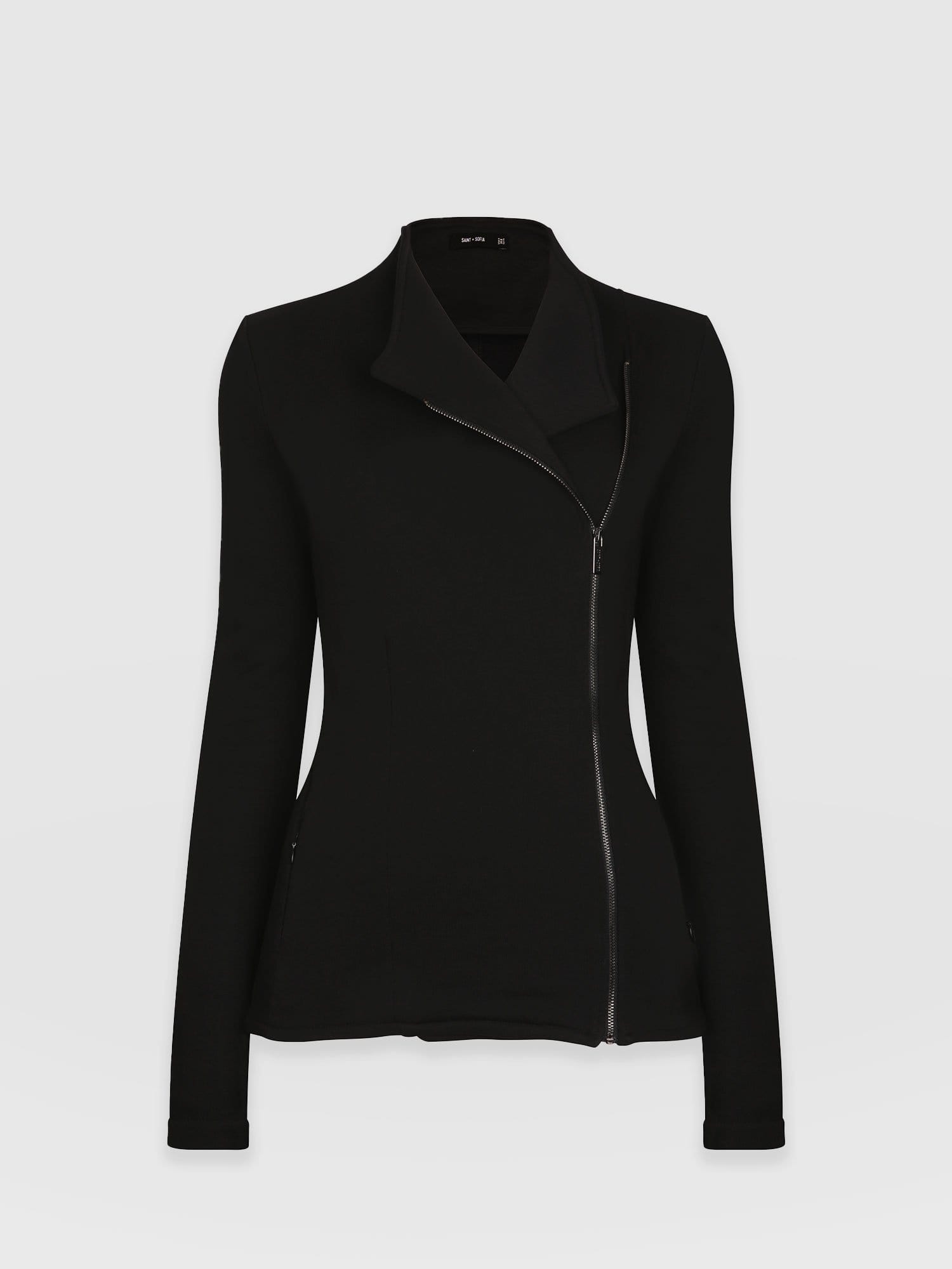 Cotton Biker Jacket - Black