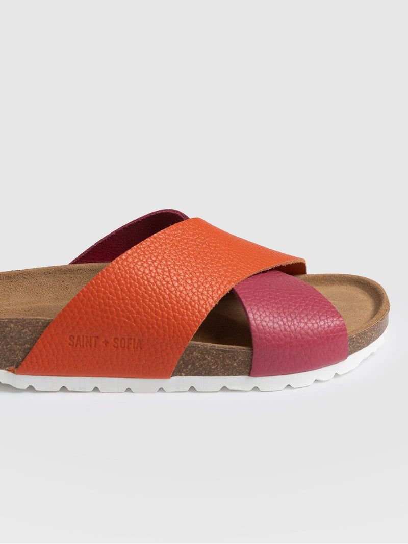 Cross Over Slides - Orange & Pink