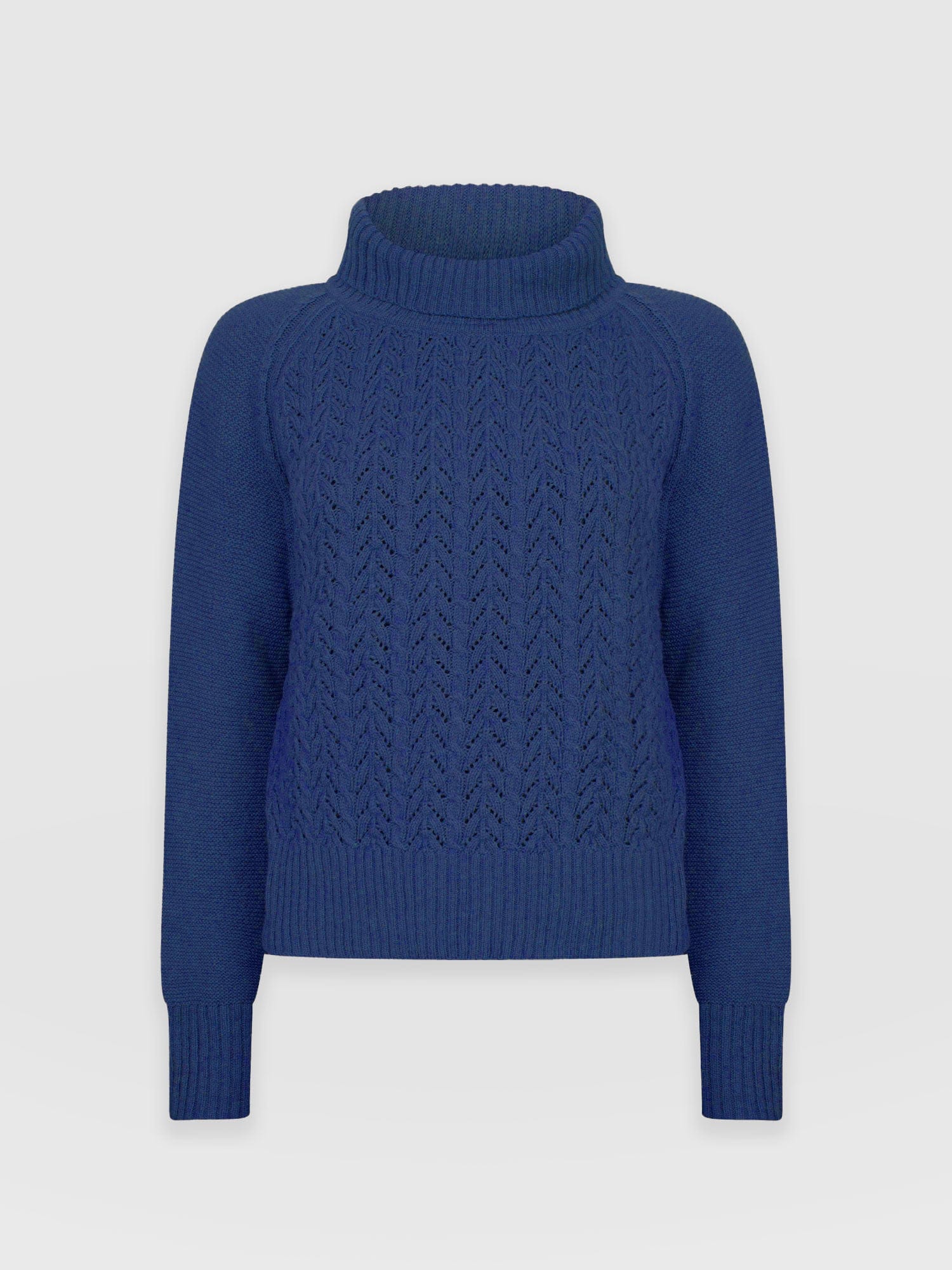 Glen Cable Knit Jumper - Blue