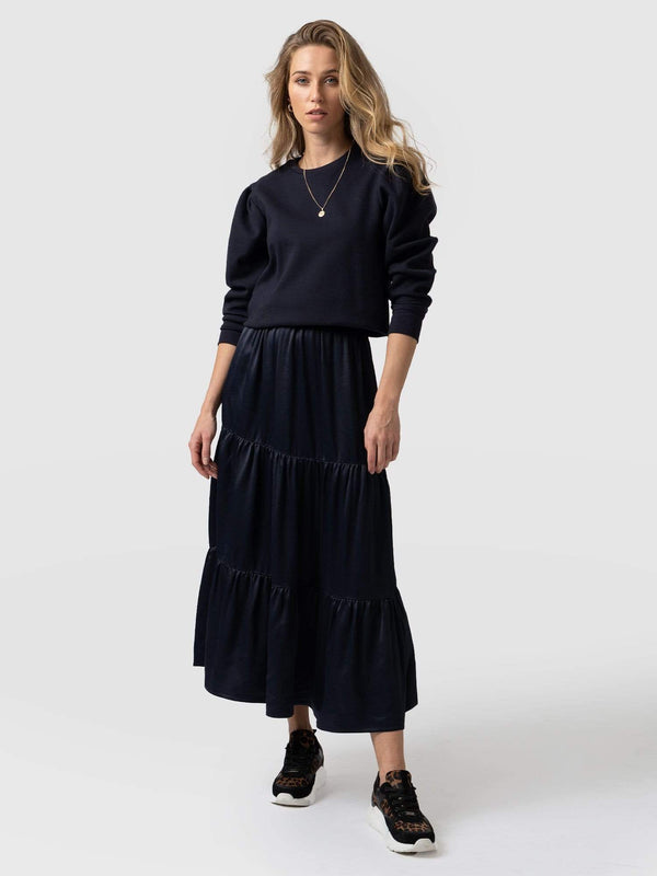 Greenwich Skirt - Navy Viscose