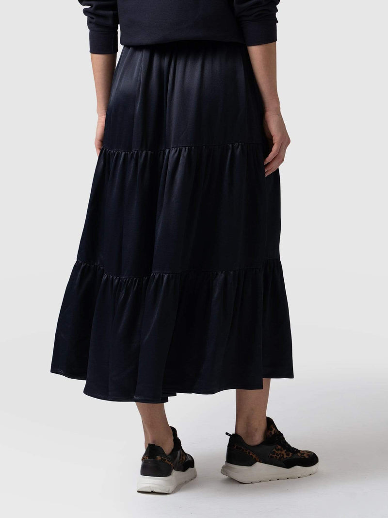 Greenwich Skirt - Navy Viscose