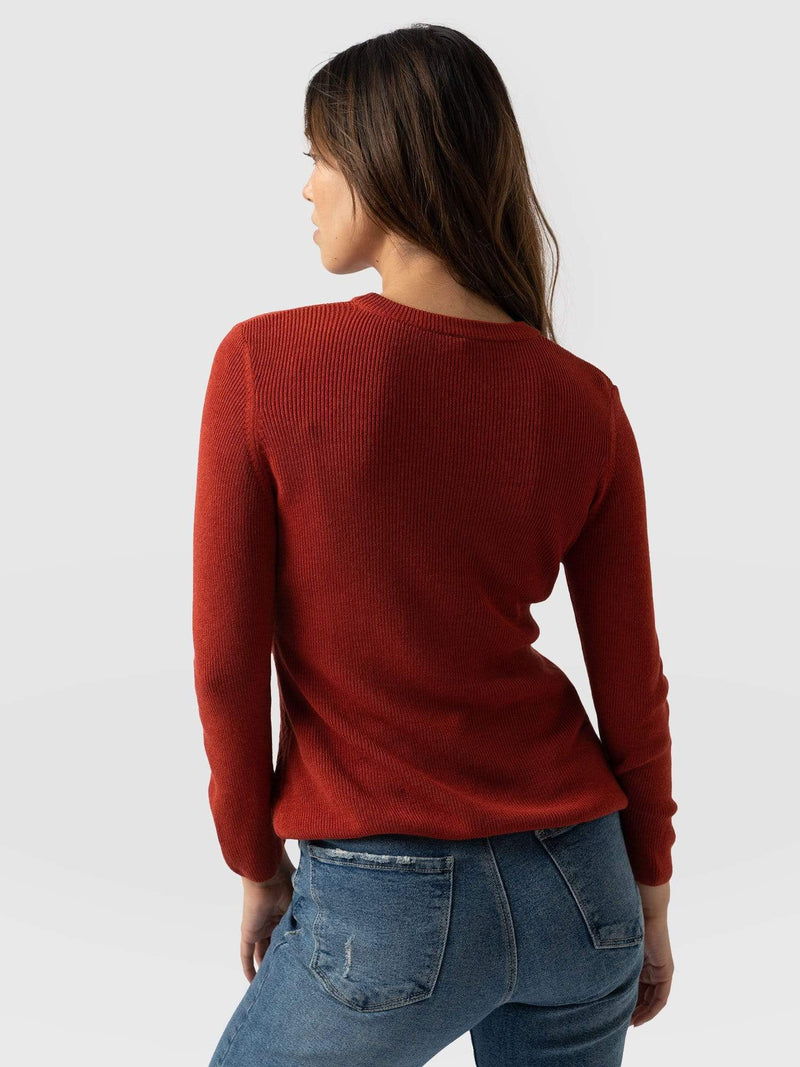 Honeycomb Rib Jumper - Amber