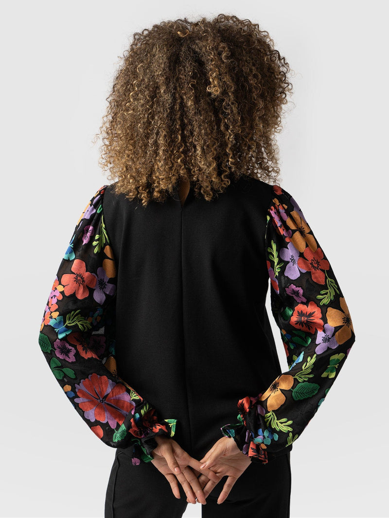 Penny Puff Sleeve Long Sleeve - Pop Floral