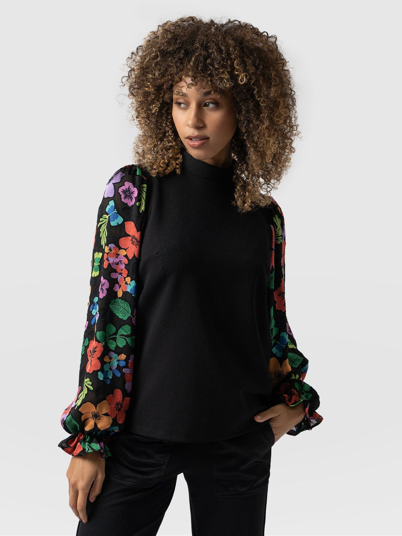 Penny Puff Sleeve Long Sleeve - Pop Floral