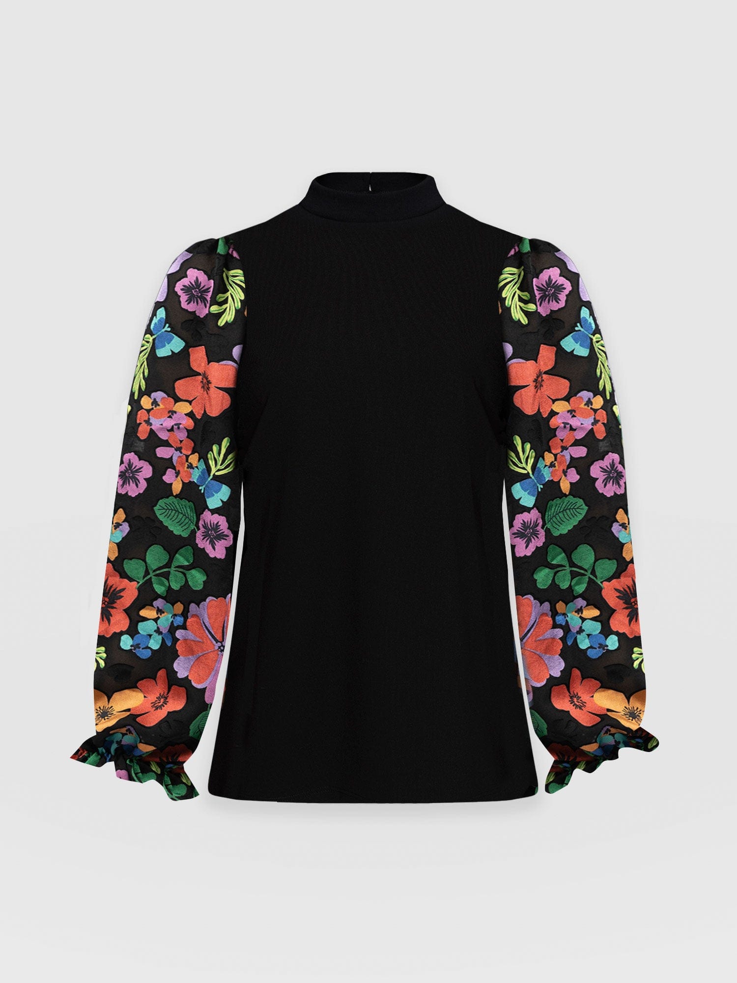 Penny Puff Sleeve Long Sleeve - Pop Floral