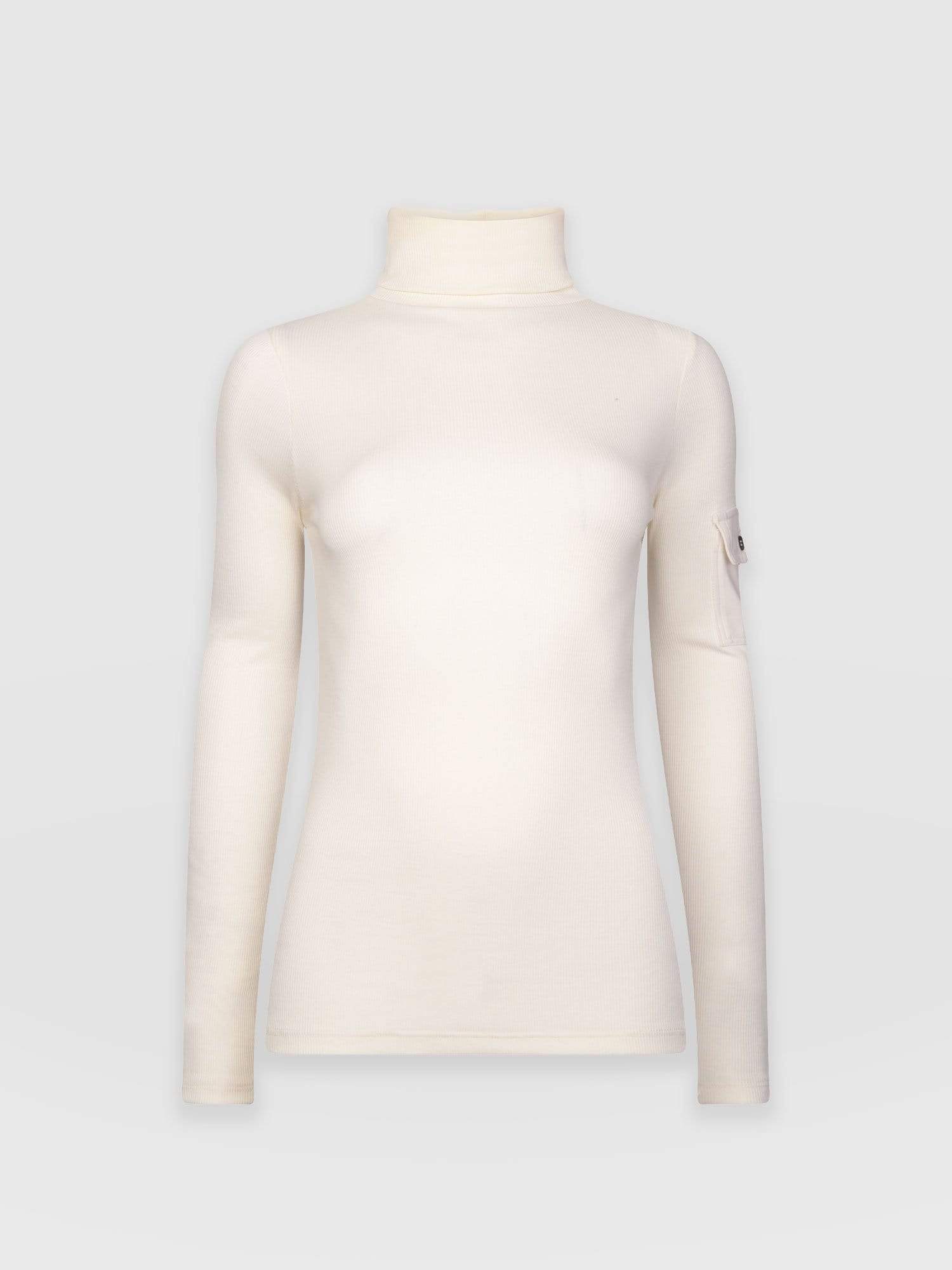 Pocket Roll Neck - Cream