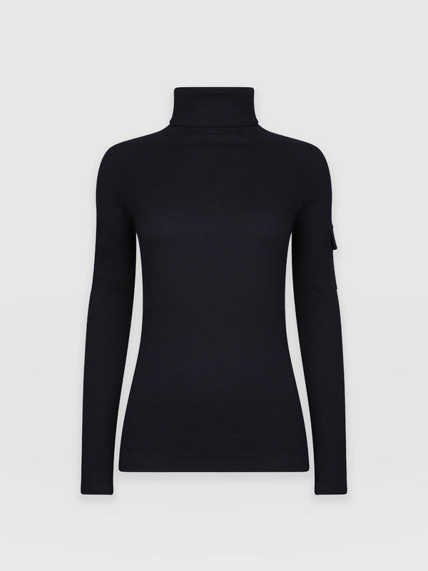 Pocket Roll Neck - Navy