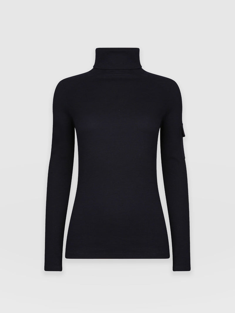 Pocket Roll Neck - Navy