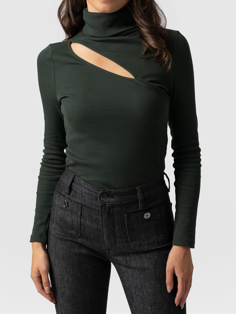 Reveal Roll Neck - Bottle Green