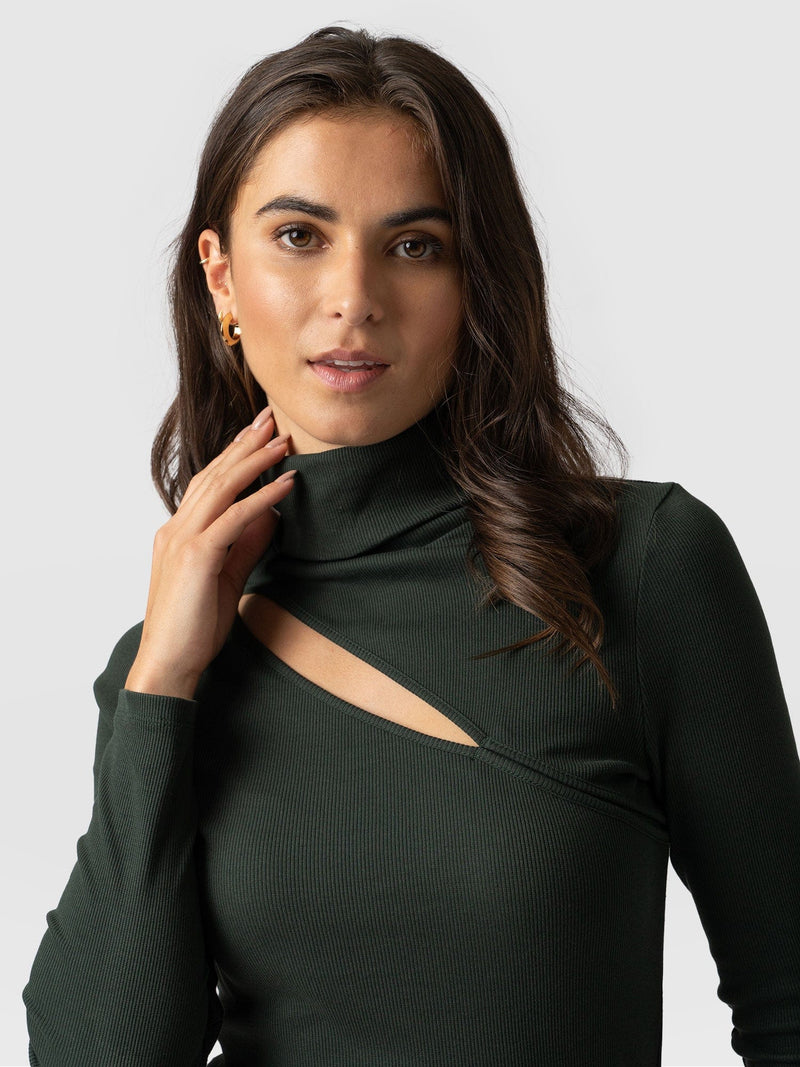 Reveal Roll Neck - Bottle Green