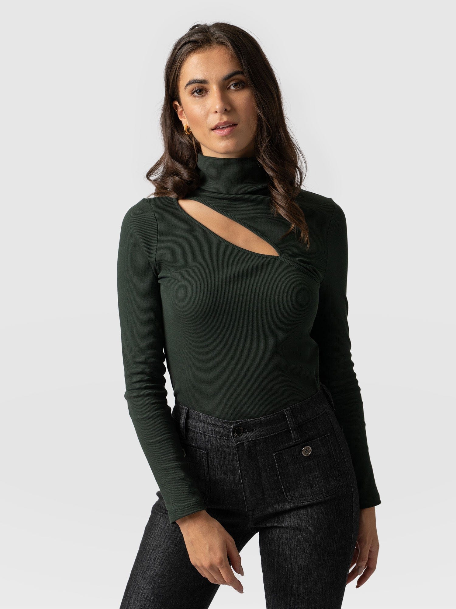 Reveal Roll Neck - Bottle Green