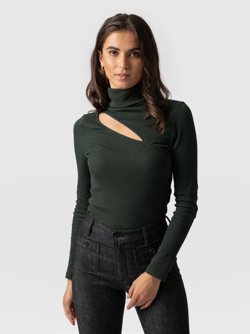 Reveal Roll Neck - Bottle Green