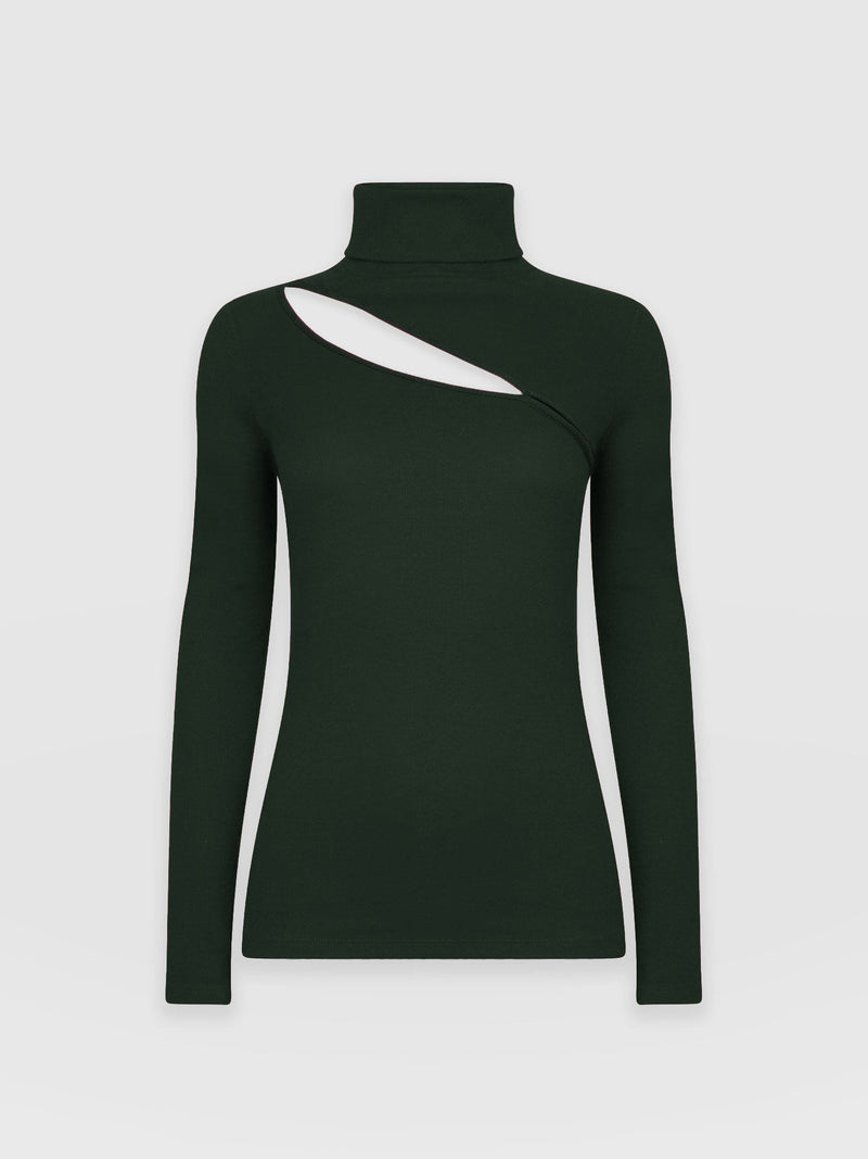 Reveal Roll Neck - Bottle Green