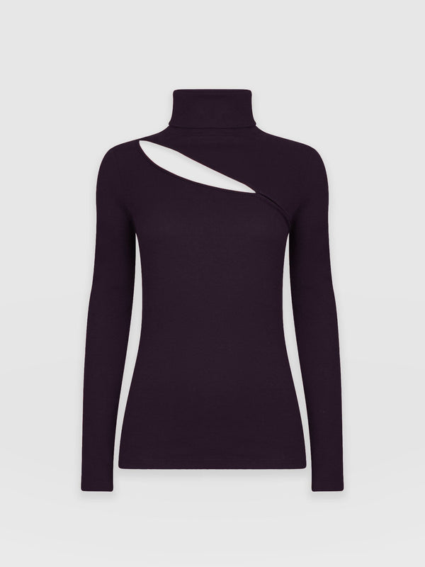 Reveal Roll Neck - Plum