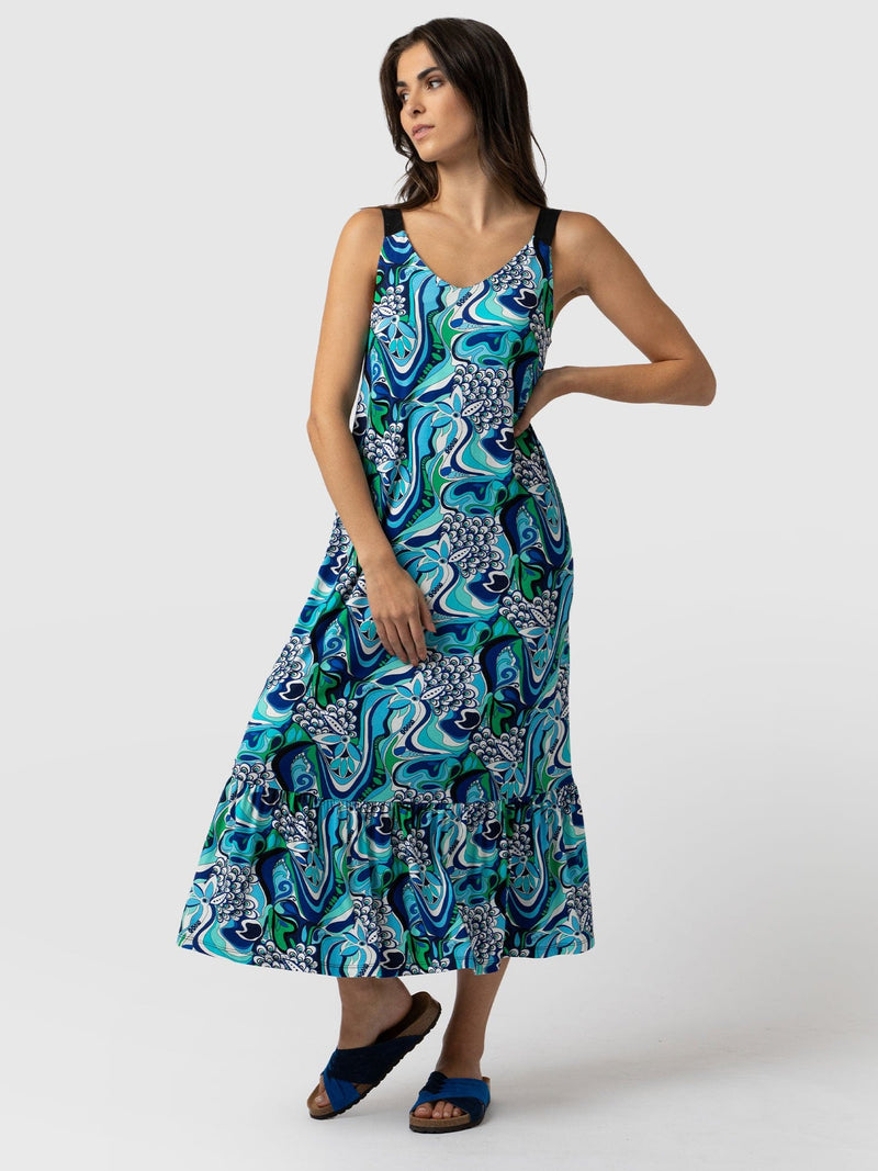 Riley Tiered Trapeze Dress - Paradise