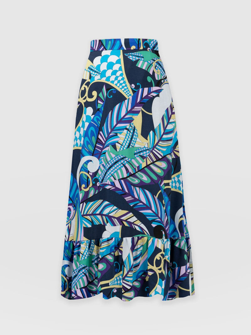 Riley Skirt - Blue Palm