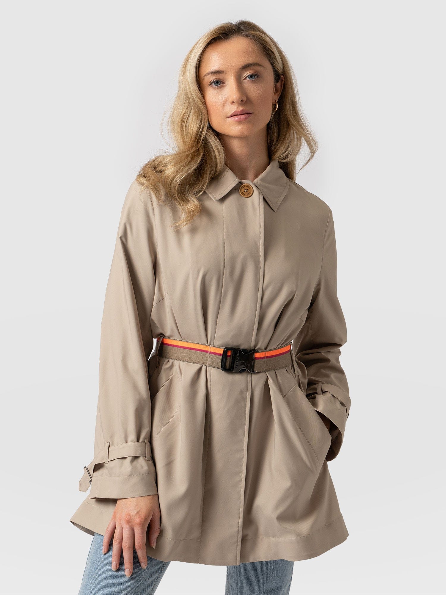 Short A Line Trench - Beige