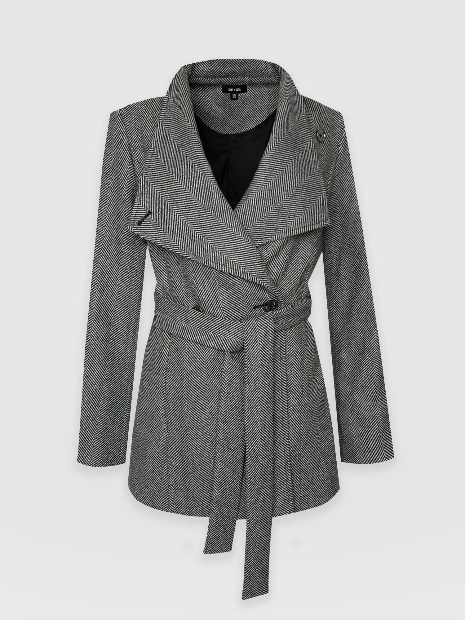 Sienna Wrap Coat - Chevron