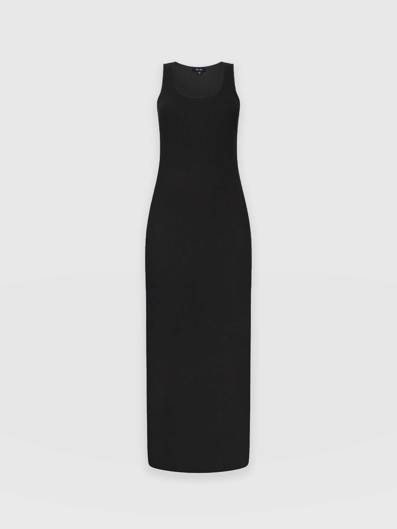 Sleeveless Rib Dress - Black