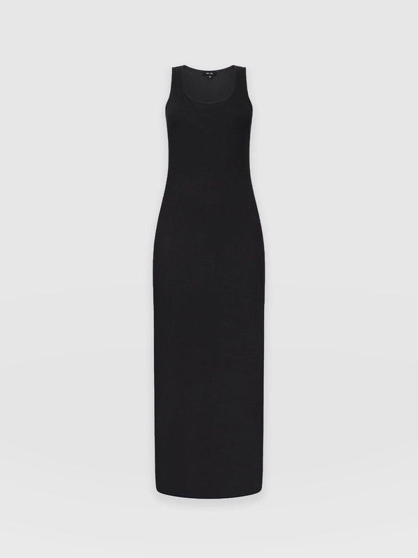 Sleeveless Rib Dress - Black