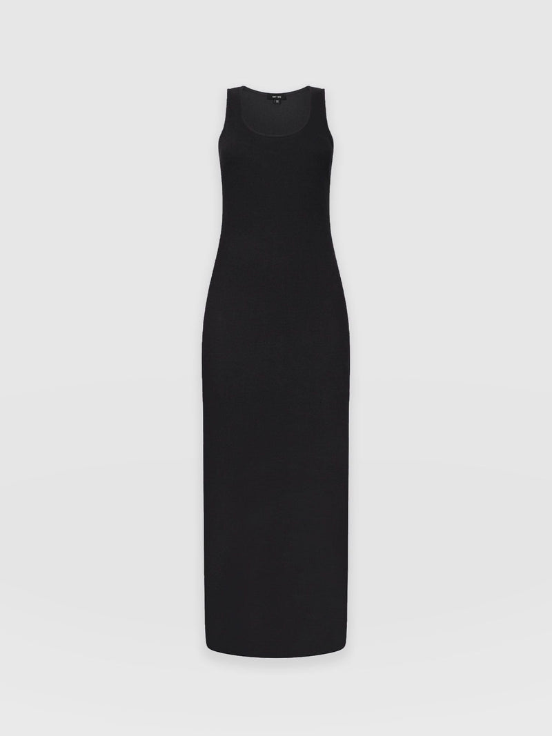 Sleeveless Rib Dress - Black