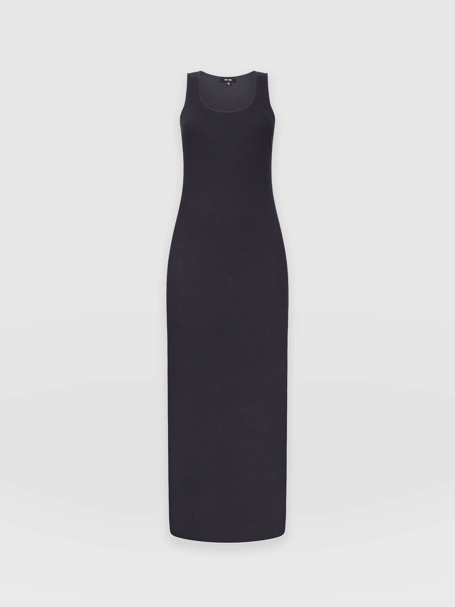 Sleeveless Rib Dress - Navy