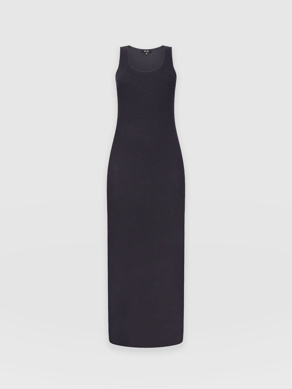 Sleeveless Rib Dress - Navy