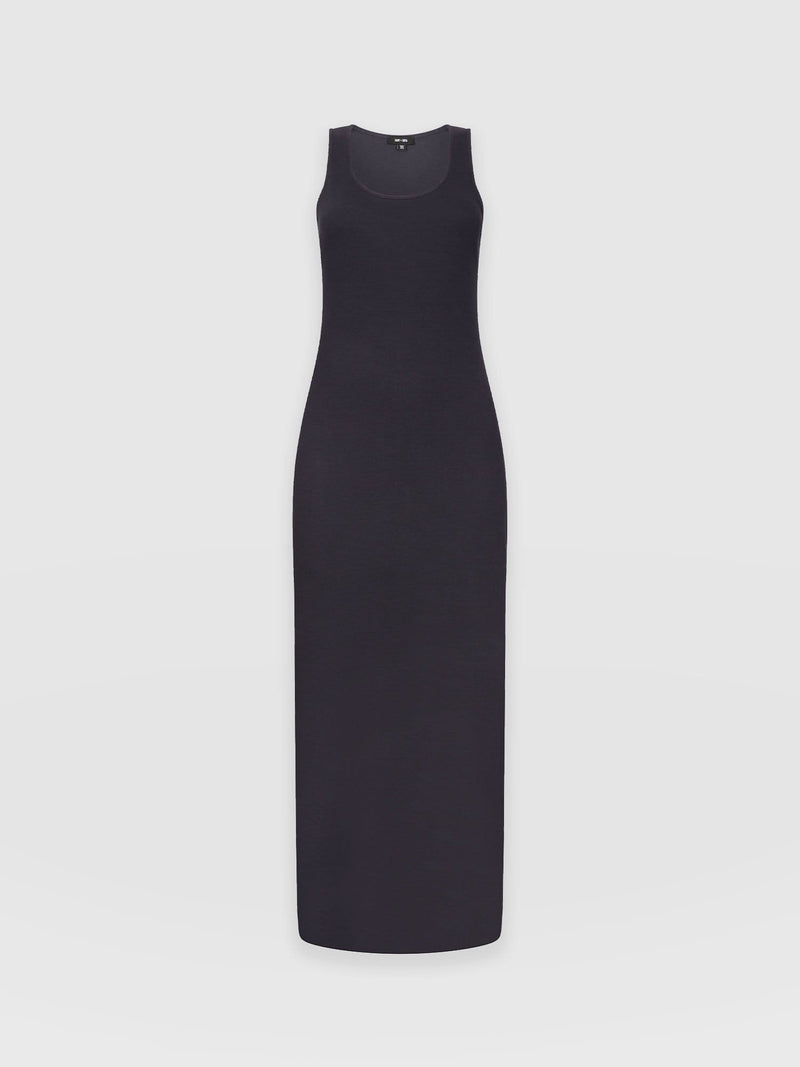 Sleeveless Rib Dress - Navy