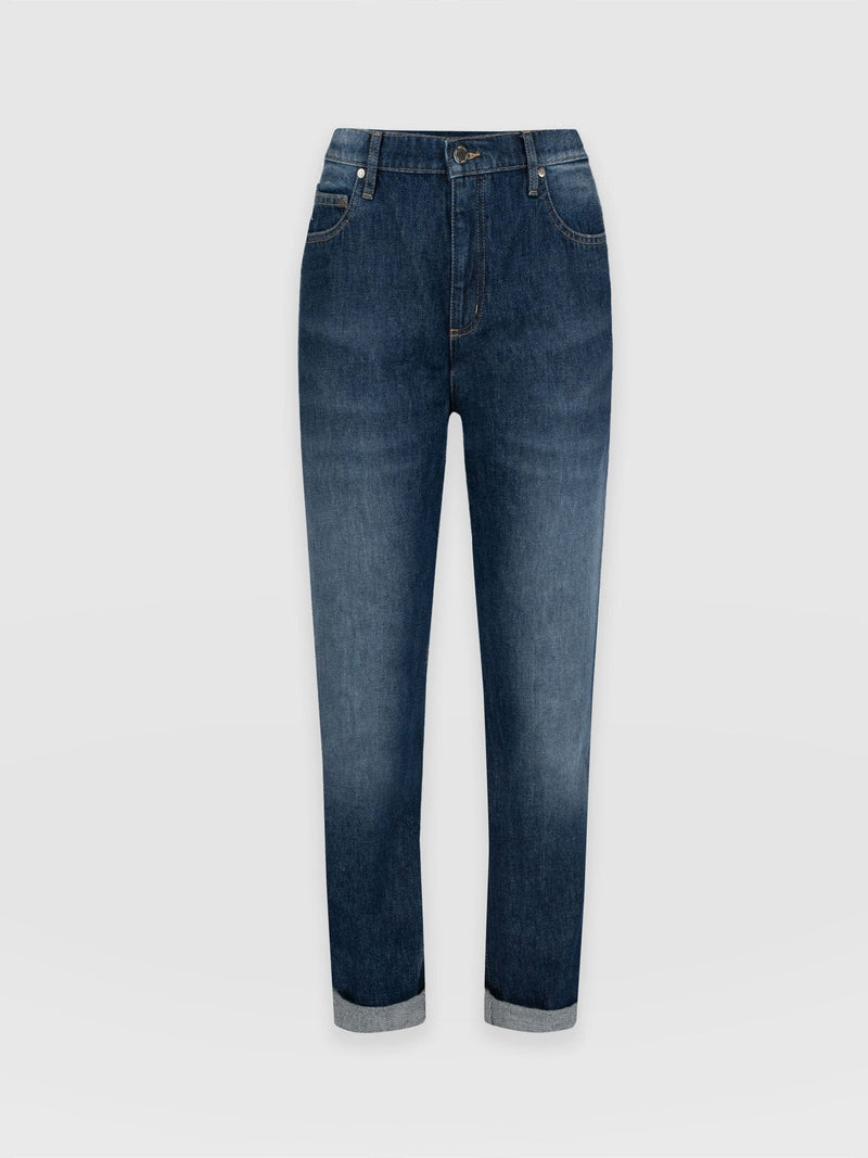 Boyfriend Jeans - Mid Blue