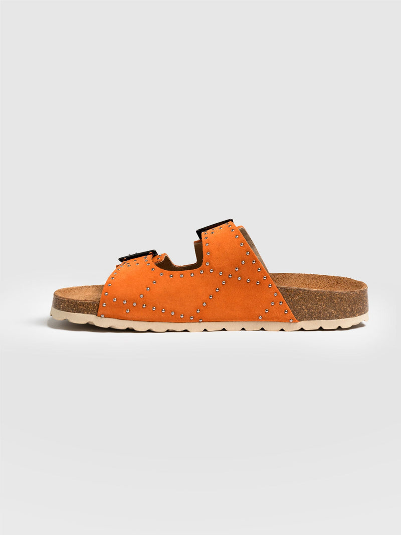 Studded Sutton Slides - Orange