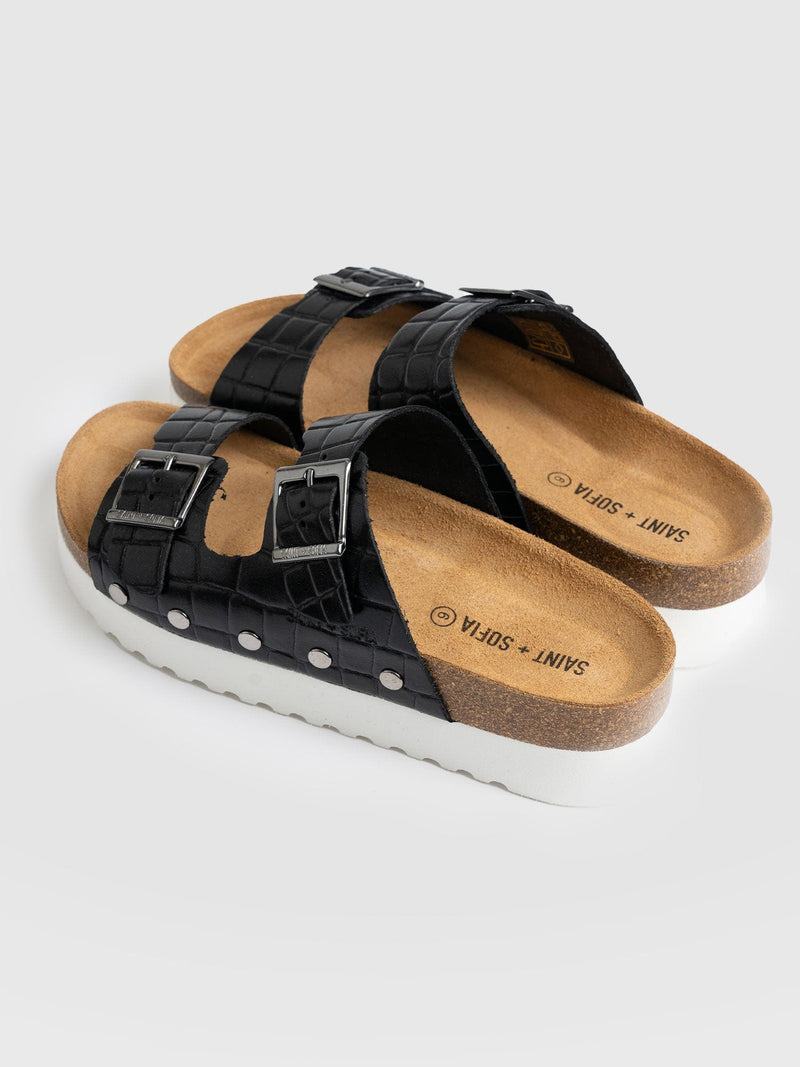 Sutton Sandals - Black Croc