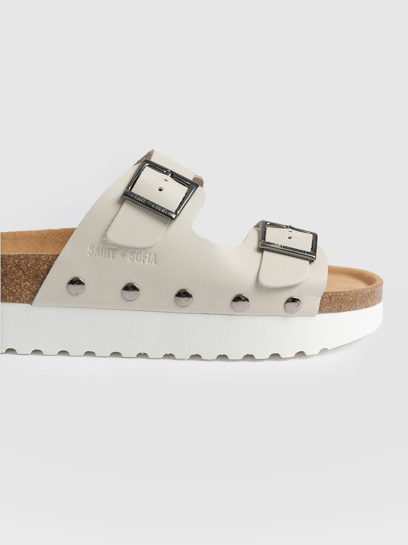 Sutton Sandals - Cream Studded